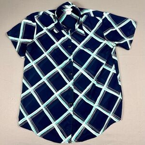 Vintage 90s The Stone That’s Me Blouse  Women Size 14, Blue Botton Down
